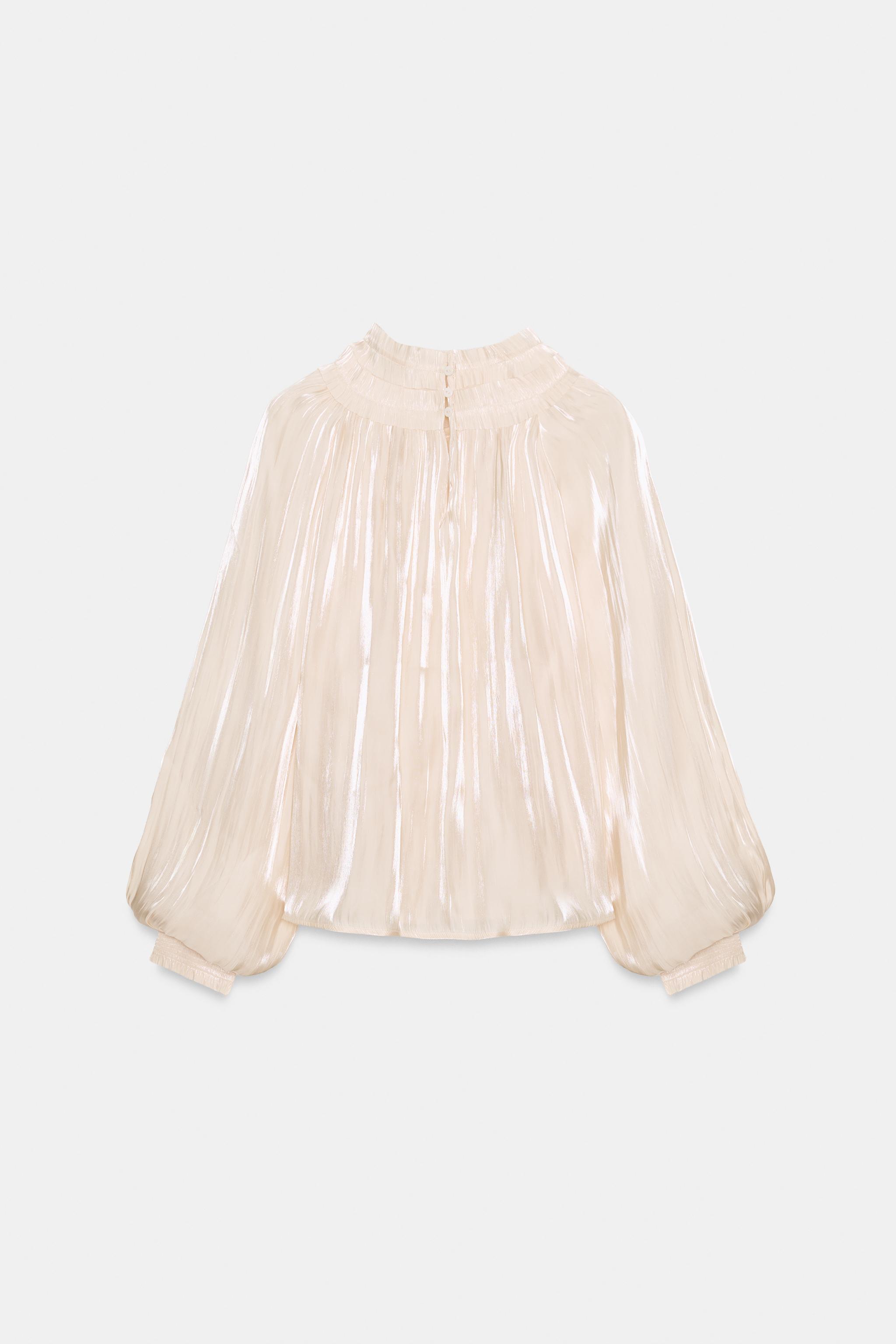 SATIN EFFECT SHIMMER BLOUSE